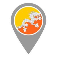 Bhutan flag location pin, flag application, Flag on Location Pin, map pointer, illustration. vector