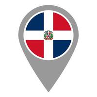 Dominican Republic flag location pin, flag application, Flag on Location Pin, map pointer, illustration. vector
