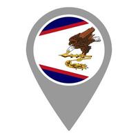 American Samoa flag location pin, flag application, Flag on Location Pin, map pointer, illustration. vector