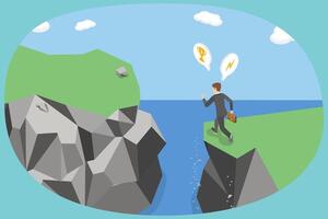 3D Isometric Flat Conceptual Illustration of Motivation, Business Challenge and Success vector