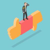 3D Isometric Flat Conceptual Illustration of Disadvantage vs Advantage, Choice Between Positive and Negative Arguments vector
