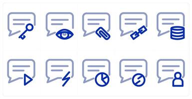 A set of 10 micro icons as key message, view message, link message vector