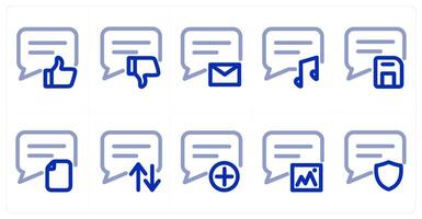 A set of 10 micro icons as like message, dislike message, message vector