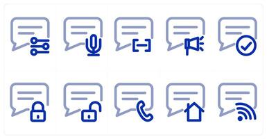 A set of 10 micro icons as message, audio message, message vector