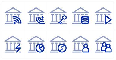 A set of 10 micro icons as bank wifi, bank key, bank serve vector