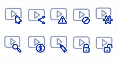 A set of 10 micro icons as notification, share , alert vector
