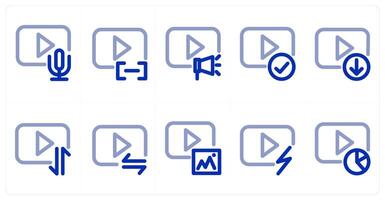 A set of 10 micro icons as audio, , advertisement vector