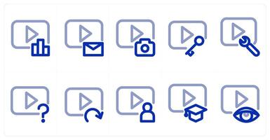 A set of 10 micro icons as statistics, message, photography vector