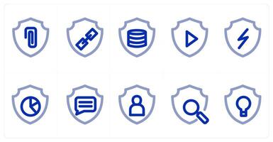 A set of 10 micro icons as link security, server security, security vector
