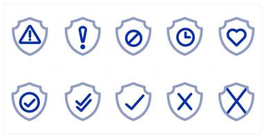 A set of 10 micro icons as alert security, security info, security prohibite vector