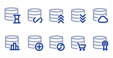 A set of 10 micro icons as server time, server prohibited, server vector
