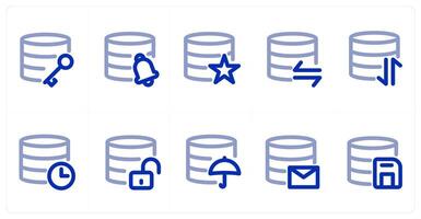 A set of 10 micro icons as server protection, server notification, favorite server vector