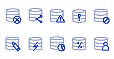 A set of 10 micro icons as remove server, server share, server maintenance vector