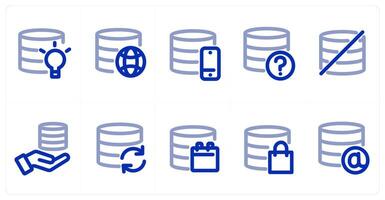 A set of 10 micro icons as idea server, global server, server vector