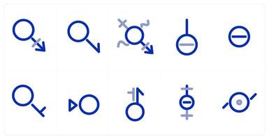 A set of 10 micro icons as gender, male vector