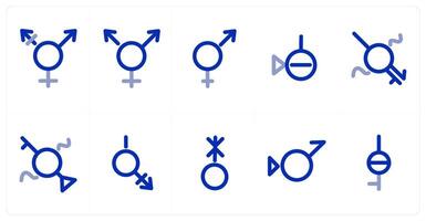 A set of 10 micro icons as gender, transgender vector
