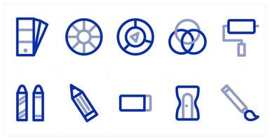 A set of 10 micro icons as color swatches, color palette, infographic circle vector