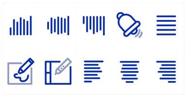 A set of 10 micro icons as alignment, notifications, center align vector