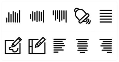 Set of 10 micro icons as alignment, notifications, center align vector