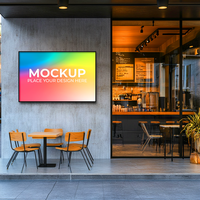 Custom Storefront Mockup for Window Display Ads psd