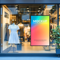 Minimalistic Storefront Mockup for Digital and Print Branding psd