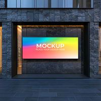 Realistic Storefront with Large Window for Branding Mockup psd