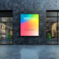 Front View Storefront Mockup for Business Signage psd