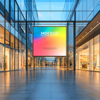 Photorealistic Empty Storefront Mockup for Signage psd