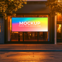 Simple Blank Storefront Mockup for Signboard Placement psd
