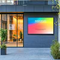 High-Resolution Empty Storefront Mockup for Outdoor Ads psd