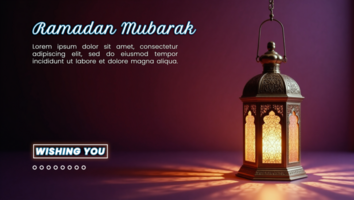 Peaceful lantern lamp with a sophisticated ramadan lantern in an islamic background for eid mubarak psd