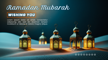 Captivating lantern lamp with an ornate ramadan lantern in an islamic background for eid mubarak psd