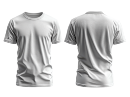 Plain white t shirt mockup, front and back view, ideal for design png