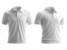 White polo shirts displayed in front and side view, showcasing classic design and comfortable fit. Ideal for casual or semi formal occasions png