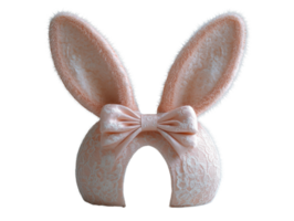 cute pink bunny ear headband with bow, perfect for festive occasions png
