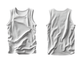 plain white tank top displayed from front and back, showcasing its soft fabric and relaxed fit png