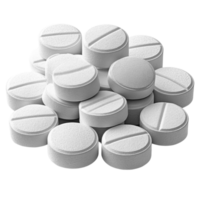 White round tablets stacked together, showcasing their smooth texture and distinct markings png
