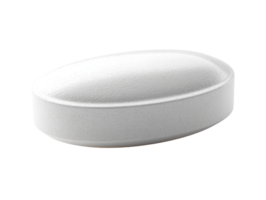 smooth, oval white tablet on plain background, ideal for health related themes png