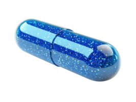 blue capsule filled with sparkling beads, representing health and wellness png