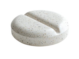 modern, round decorative object with speckled white surface, ideal for contemporary decor png