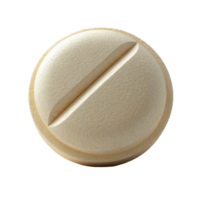 round, beige tablet with split line on top, symbolizing health and wellness png