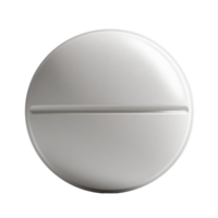 round, white tablet with scored line for easy splitting, symbolizing health and wellness png