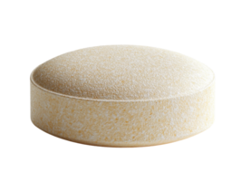 Soft round cushion with textured surface in light color png