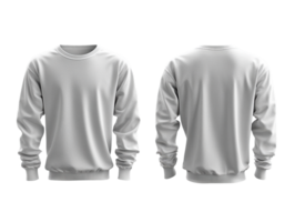 Light gray sweatshirt, front and back view, casual wear, comfortable style, unisex design, soft fabric png