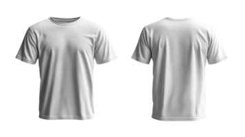 plain white t shirt displayed from front and back views, ideal for casual wear png