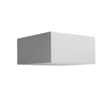 Minimalist white cube on transparency background, perfect for design projects png