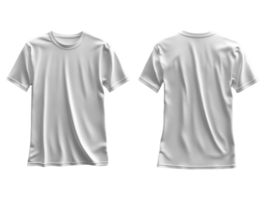 Plain white t shirt mockup, front and back view, suitable for design png