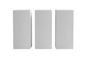 Minimalist white blocks arranged in row, perfect for display or design png