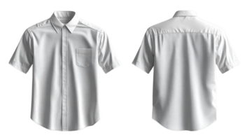 plain white short sleeve shirt with pocket, showcasing simple design and classic style png