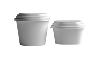 Empty paper cups in two sizes, ideal for beverages or food png